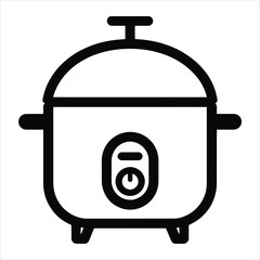 Obraz premium Electric Cooker Icon Simple Line Art Illustration for Kitchen Appliances