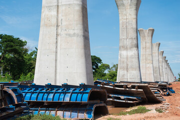 construct bridge piers for a railway.
