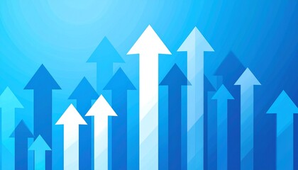 A stylized graphic of an upward-pointing arrows symbolizing business development, growth, and dynamic success in a corporate or financial context.