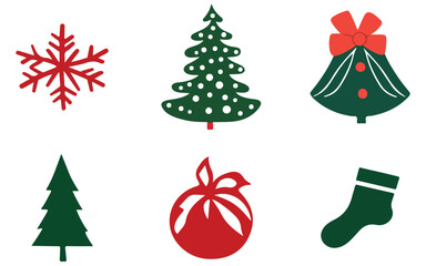 set of christmas icons
