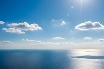 Obraz premium Intense Summer Sky with Heat Haze and Bright White Clouds