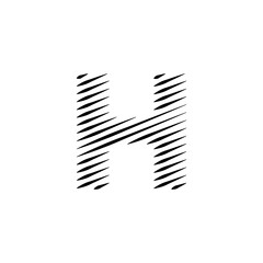 Latin alphabet letters abstract horizontal lines vector logo