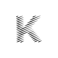 Latin alphabet letters abstract horizontal lines vector logo