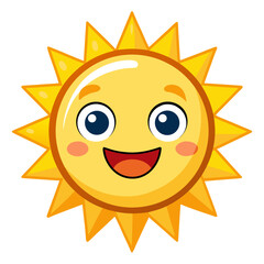 Happy Cartoon Sun with a Smile