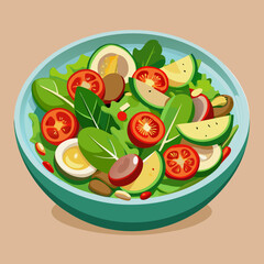 Fresh and Healthy Avocado Tomato Salad in a Bowl