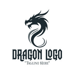 Metallic Iron Dragon Logo for Powerful Fantasy Branding and Modern Identity
