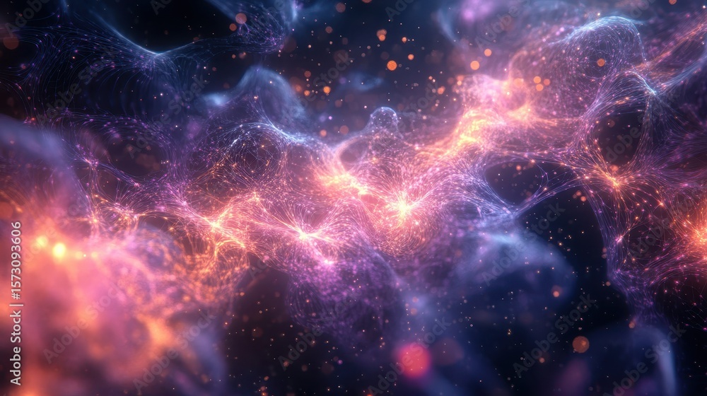 Poster cosmic visualization of inflation theory in astrophysics concepts