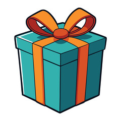 Simple gift box with ribbon outline, great for celebrations, presents, or special occasions on a white background.