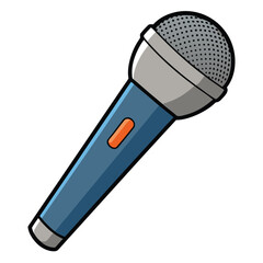 Simple microphone outline, ideal for audio, music, or communication designs on a clean white background.