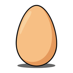 Simple egg outline, great for food, cooking, or breakfast designs on a clean white background.