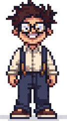 Obraz premium Humble Nerd Character Pixel Art
