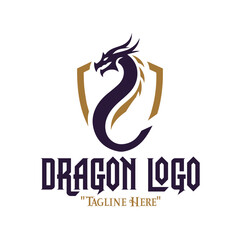 Fierce Purple and Gray Dragon Logo for Strong Branding and Fantasy Identity
