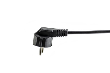 Black plug insulated on white background
