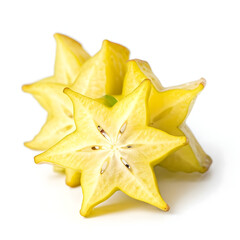 Fototapeta premium star fruits on white background