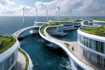 Innovative floating architecture designed for sustainable living in coastal waters