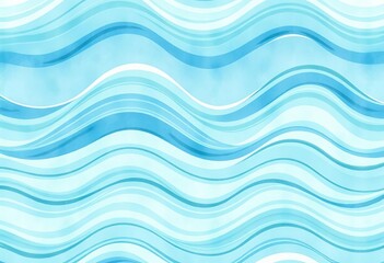 Fototapeta premium Seamless hand-drawn watercolor wave pattern Grunge texture, wavy lines, ocean background, paint, watercolor