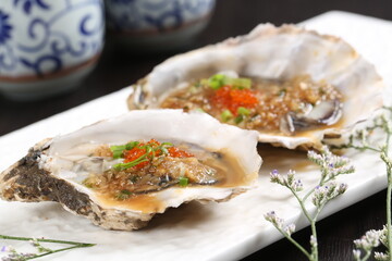 food, japanese cuisine, delicious, grilled oysters