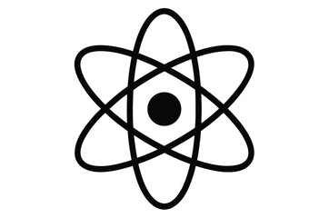 An atomic science symbol or nuclear energy icon illustration on a white background