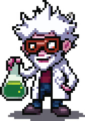 Fototapeta premium Old Scientist Character Pixel Art