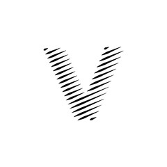 Latin alphabet letters abstract horizontal lines vector logo