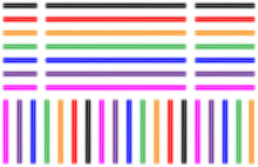 Striking Neon Rainbow Light Bars in Horizontal Alignment – Bold Multicolor Glow Against Deep Black Vector Background – Digital Art Design for Modern Aesthetics