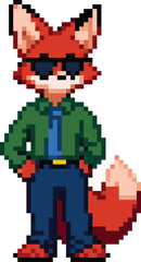 Fototapeta premium Office Fox Character Pixel Art
