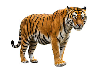 Isolated Striking Bengal Tiger Standing Proudly
