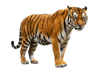 Isolated Striking Bengal Tiger Standing Proudly