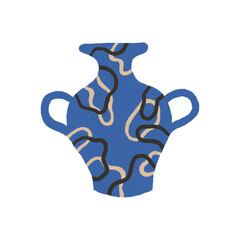 Ceramic vase, jug. Abstract ceramics concept. Vector. Fashion hand drawn illustration.