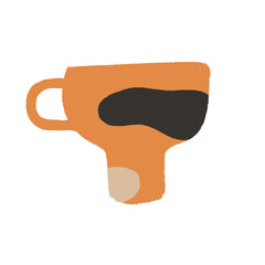 Cute ceramic cup, mug. Tableware concept. Hand drawn illustration. Vector illustration.