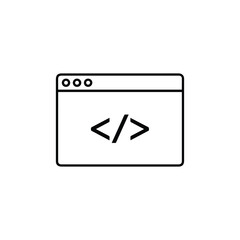 Coding Window Icon Vector for Web Development and Programming