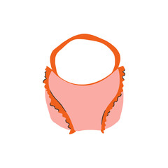 Women's bag, hobo. Fashion accessory in pink color. Hand drawn vector illustration. Isolated element.