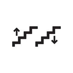 Staircase Arrow Vector Icon Showing Growth and Decline Concept