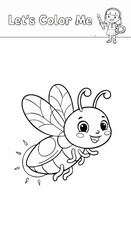 Children's coloring pictures of a fireflies
