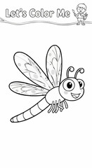 Children's coloring pictures of a dragonfly
