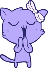 cartoon cat in bright neon color