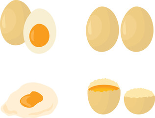 Egg Set with Whole Fried Cracked and Boiled Designs
