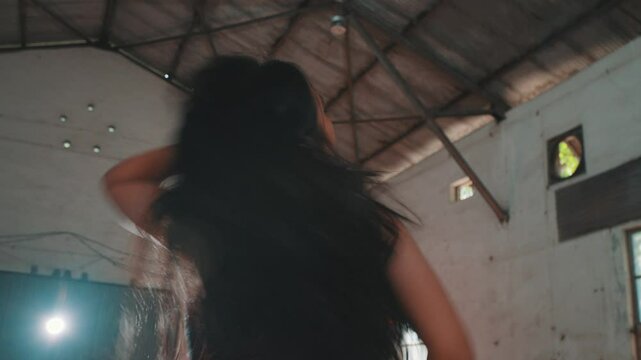 Graceful Dance Performance in Industrial Setting