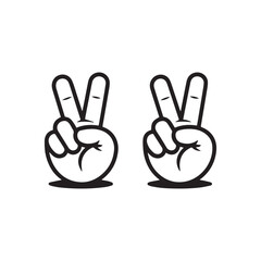 Peace Hand Sign Vector Illustration