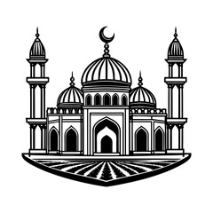 mosque silhouette vector art