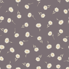 Vector vintage floral seamless pattern, cottagecore neutral colors textures