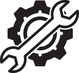 Wrench and gear vector illustration design symbol