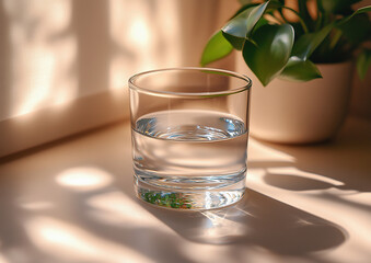 glass of water on a table