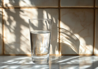 glass of water on the table