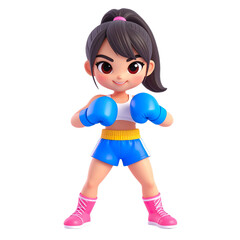 Cute Cartoon Boxer Girl With