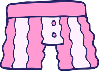 cartoon doodle underwear in bright neon color