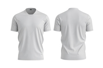 Basic White Crew Neck T-Shirt for Apparel Design Mockup Front and Back View