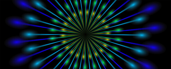 Abstract background neon glow colors.Explosion in universe. Cosmic background for events, parties, celebrations. Speed of light in galaxy. vector