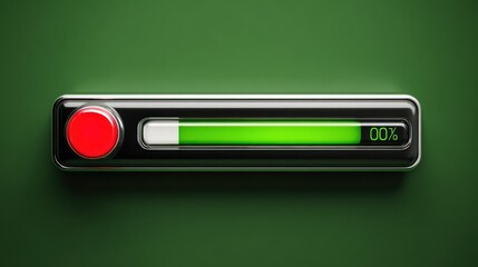 Digital progress bar on a green background