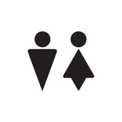 Minimalist male and female restroom icons simple black pictogram vector illustration